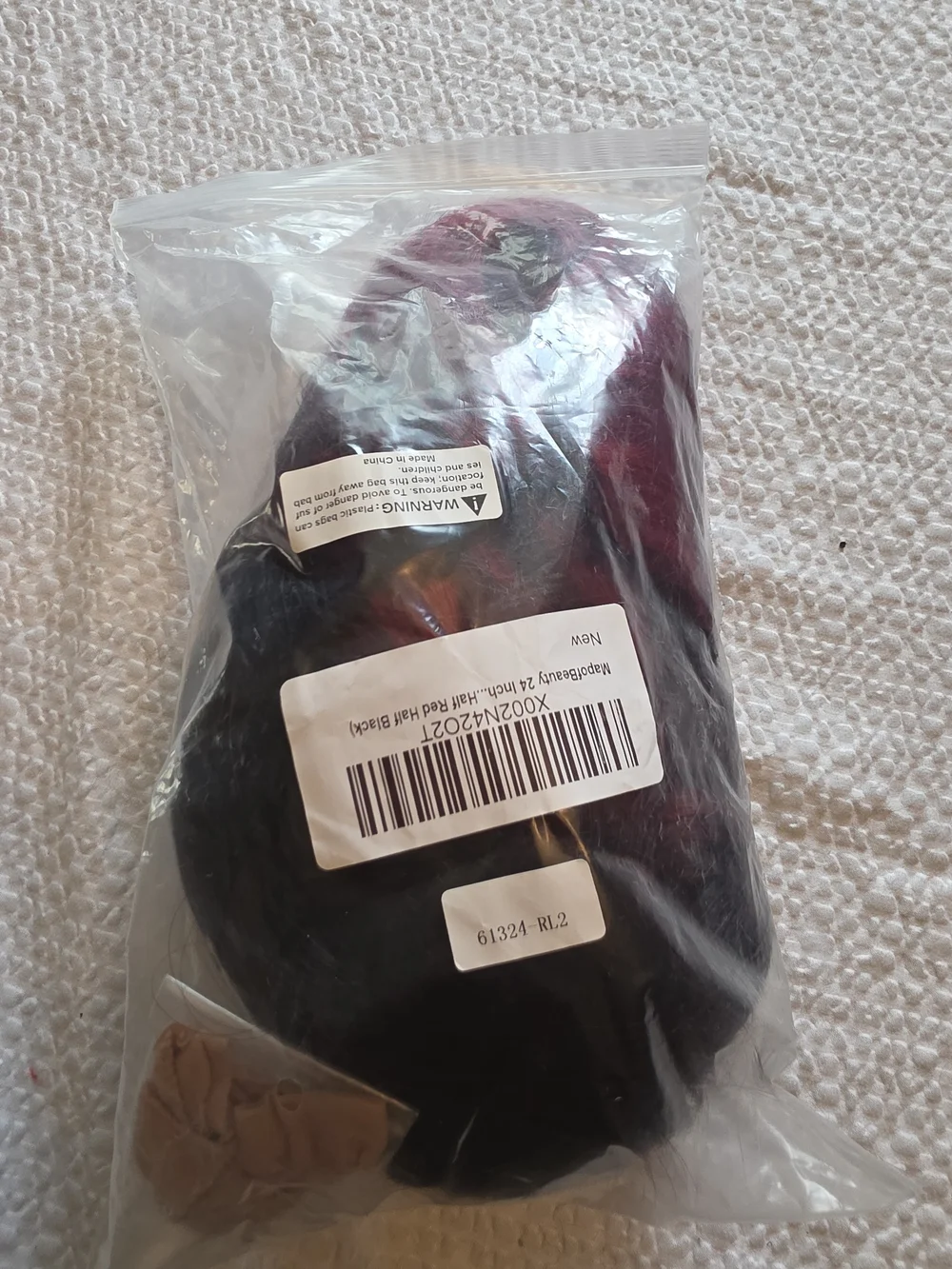 Black and Red  24 Inch Curly Wig New